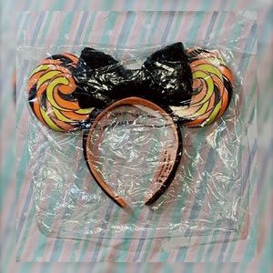 Disney Parks Halloween Sweet & Spooky Lollipop Candy Swirl Minnie Ears Headband